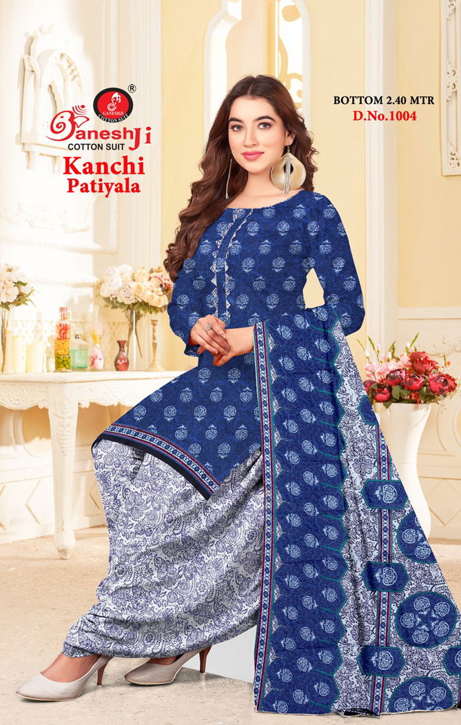 Kanchi Patiyala Vol 1 By Ganeshji Printed Indo Cotton Dress Material Wholesale Shop In Surat